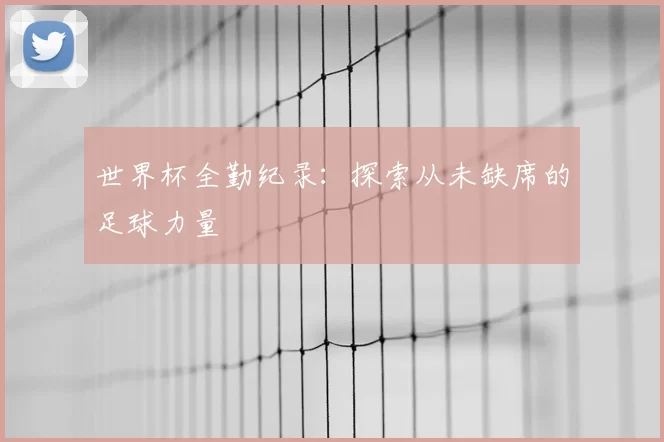 世界杯全勤纪录：探索从未缺席的足球力量